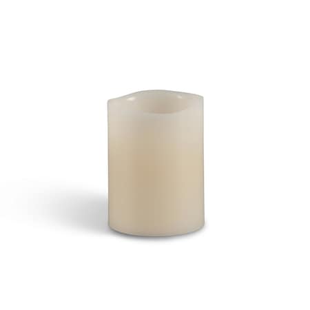 Everlasting Glow Everlasting Glow Bisque Vanilla Scent Wavy Edge Pillar Flameless Flickering Candle 33075